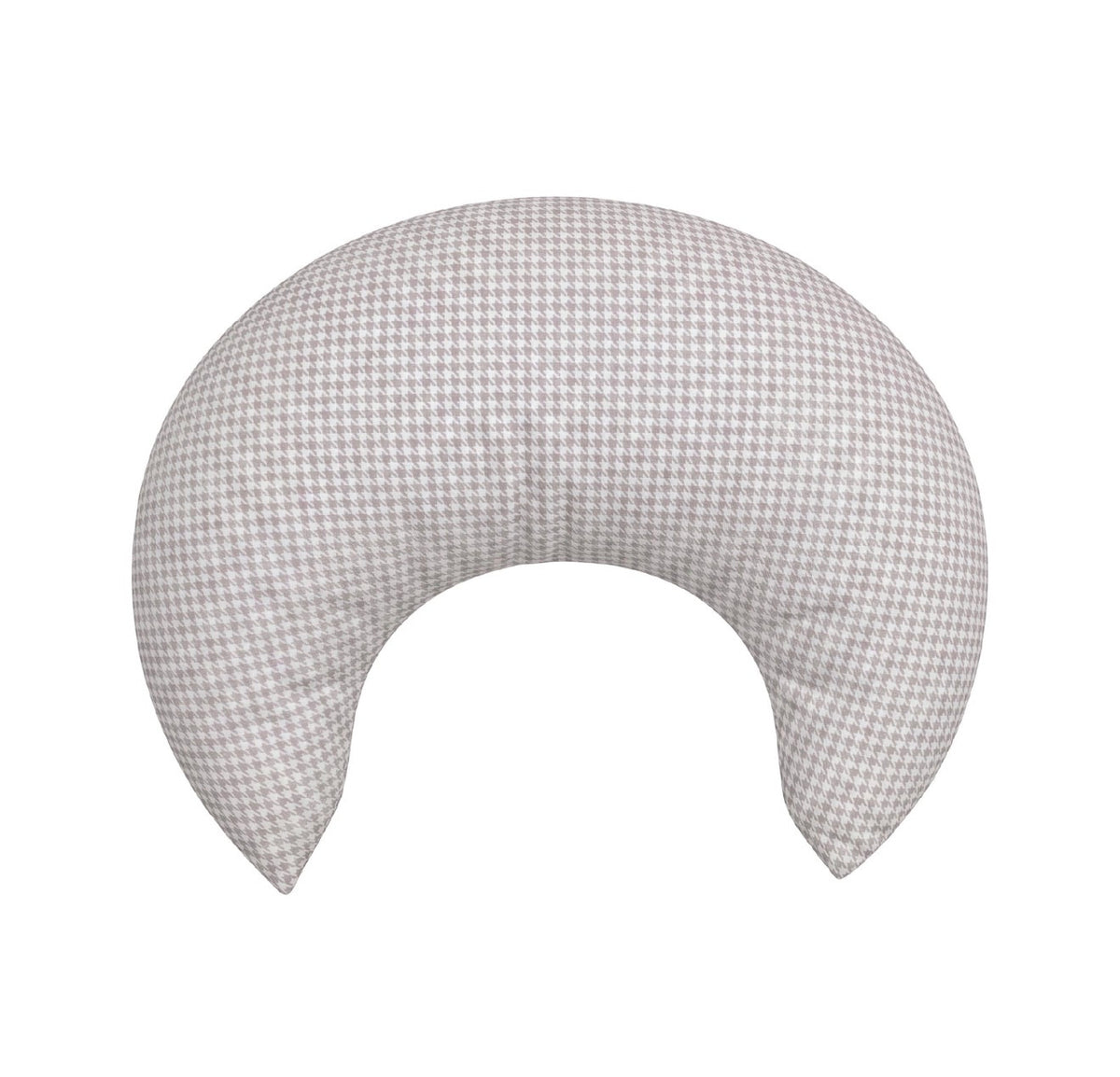 Ava & Bear Crescent Nursing Cushion - Taupe Houndstooth