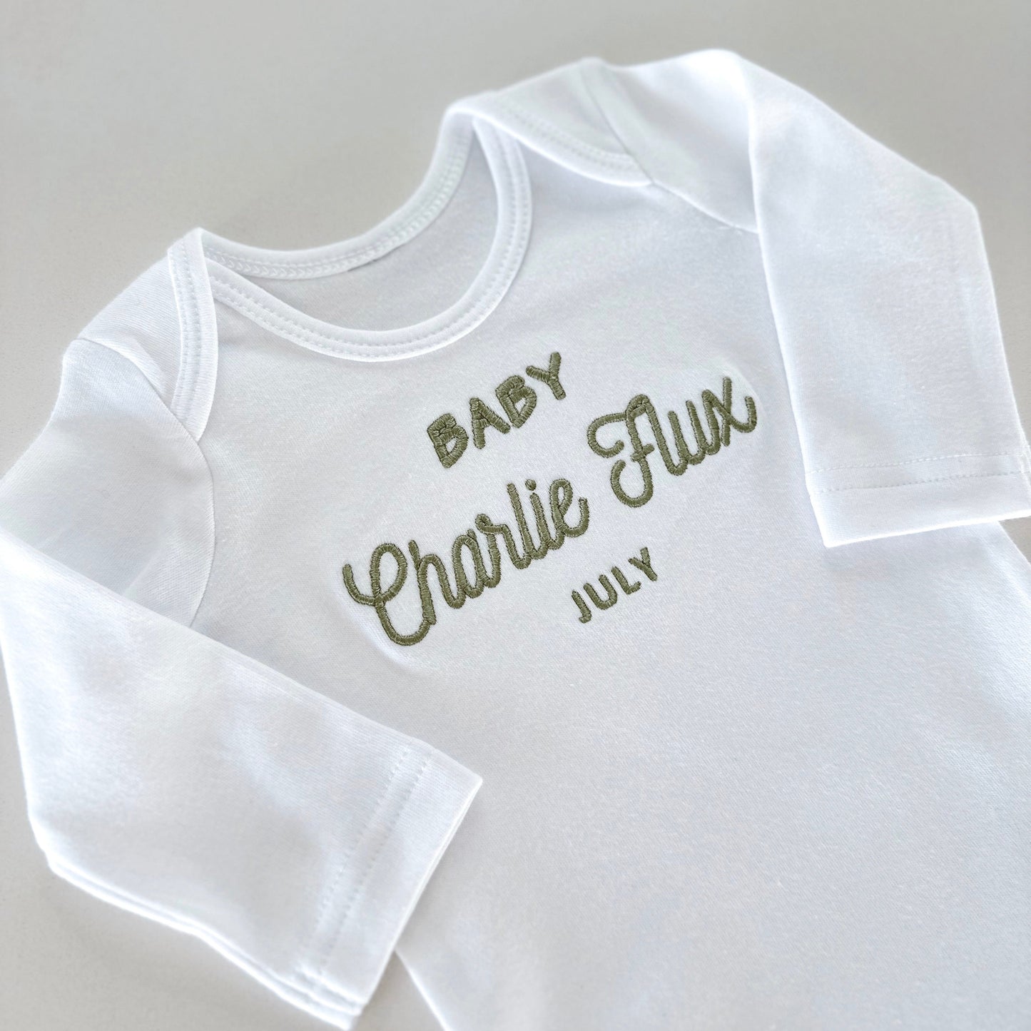 Custom Name Embroided Babygrow