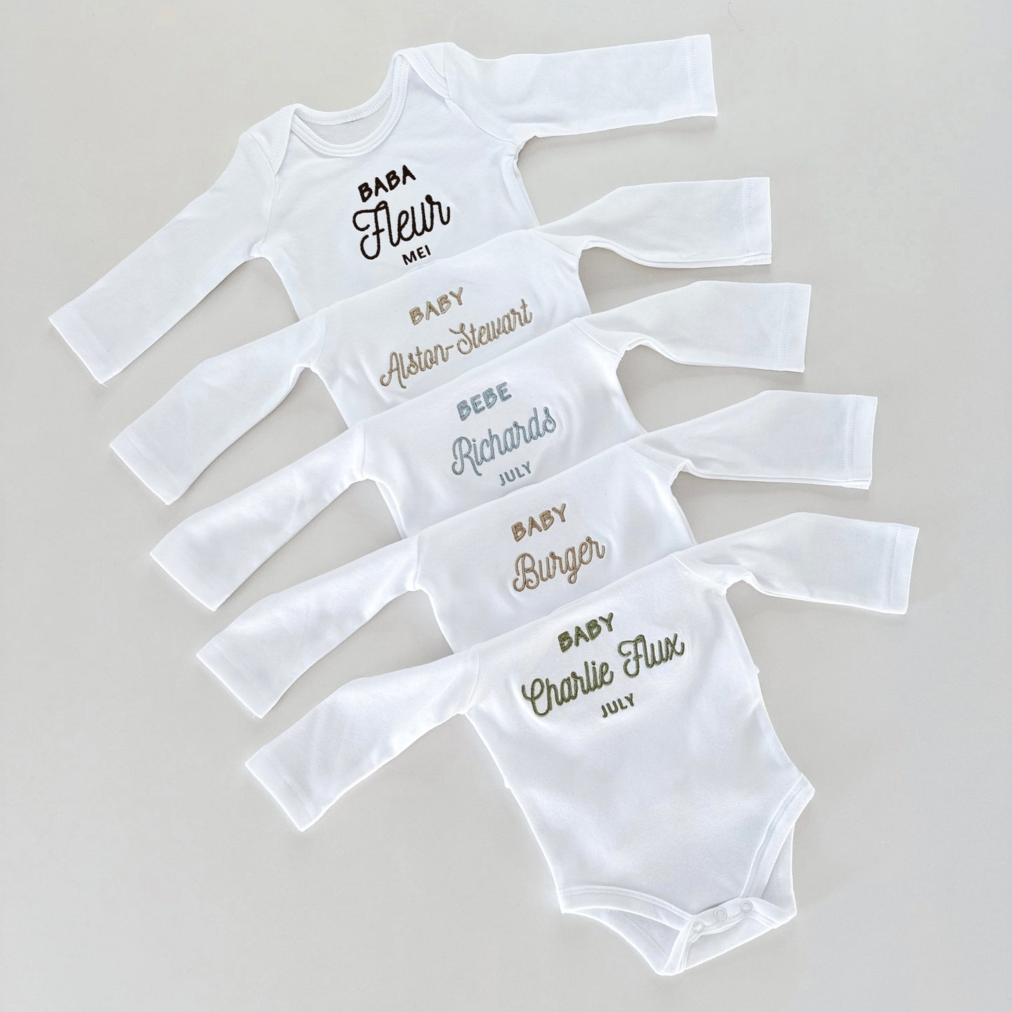 Custom Name Embroided Babygrow