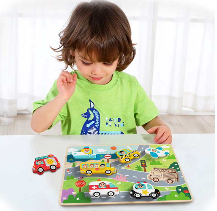TookyToy - Wooden Chunky Puzzle: Transportation