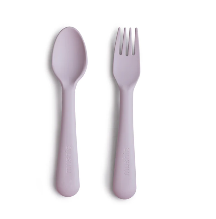 Mushie Dinnerware Fork & Spoon Set