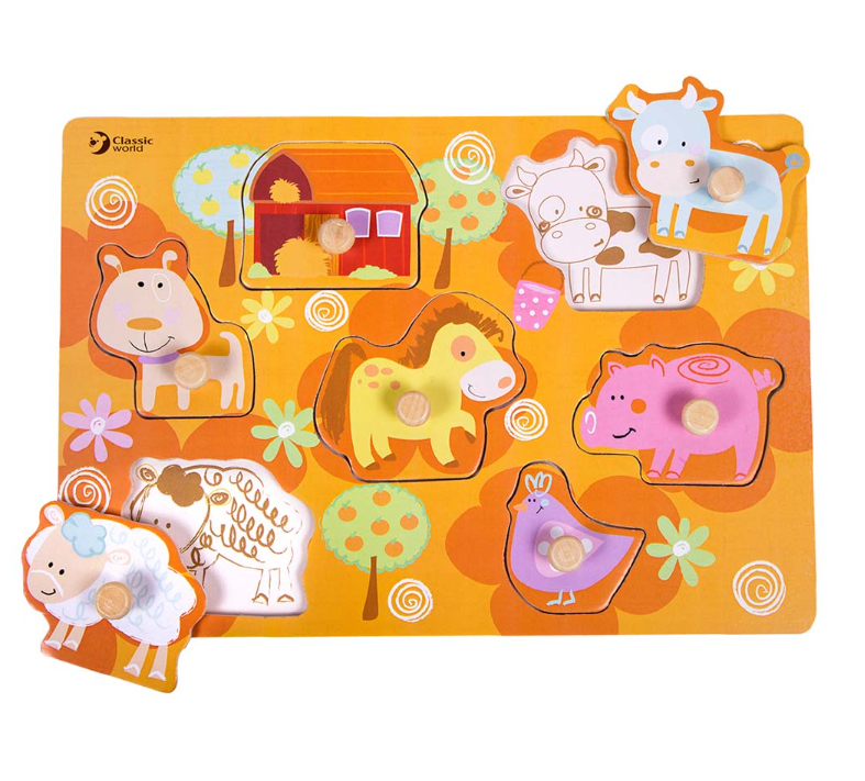 Classic World Peg Puzzle - Farm