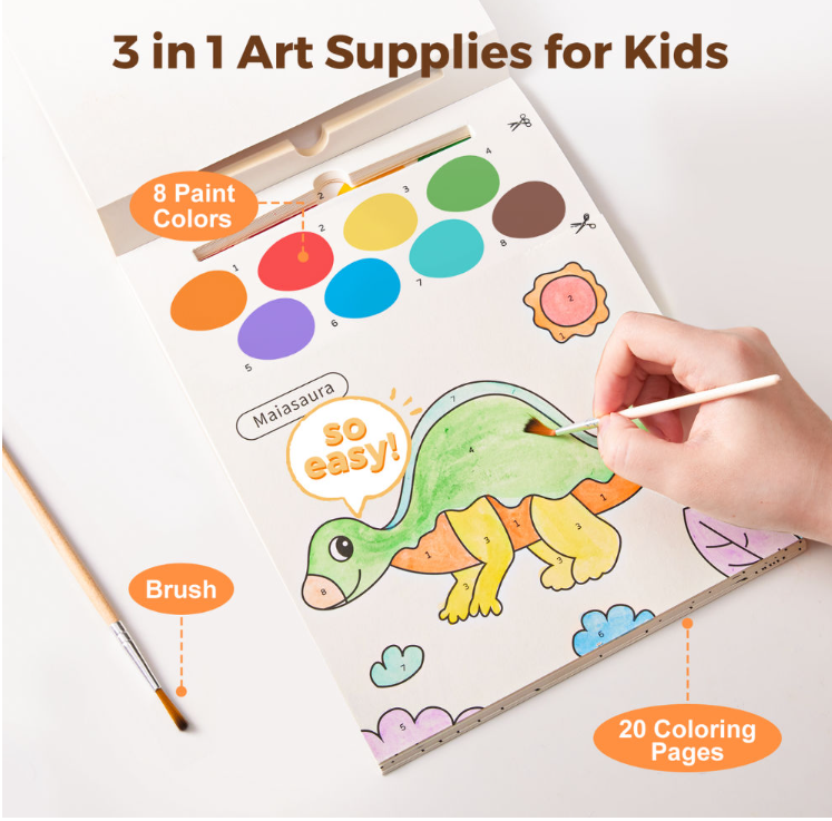 Jar Meló - Watercolour Painting Book - Dinosaur Paradise