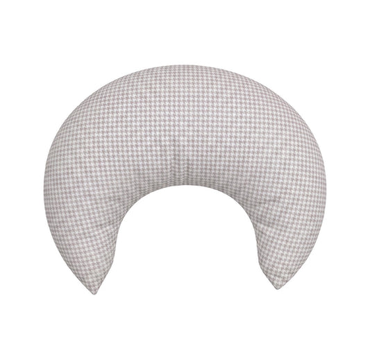 Ava & Bear Crescent Nursing Cushion - Taupe Houndstooth
