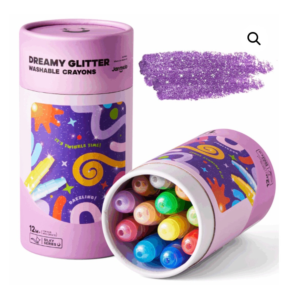 Jar Meló Twistable Washable Glitter Crayons