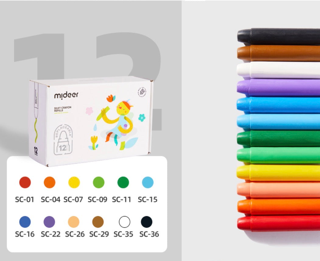 Mideer Silky Crayons Colourful Bucket