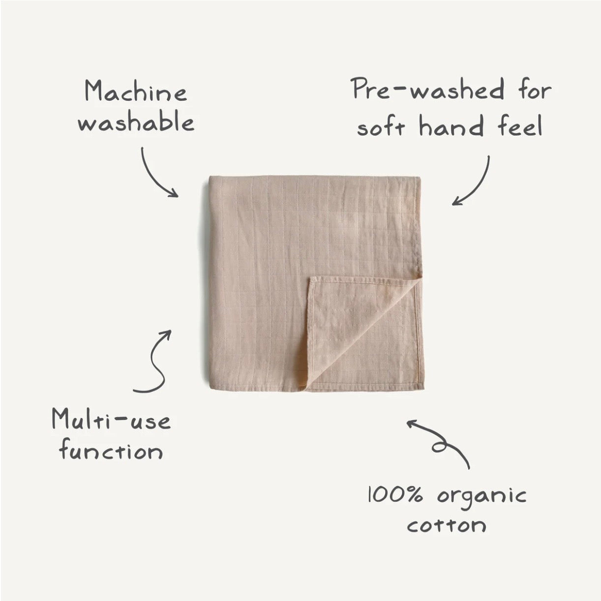 Mushie Organic Cotton Muslin Blanket