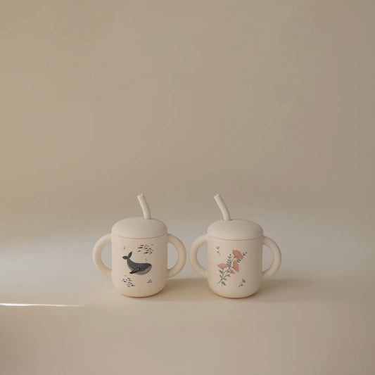 Mushie Silicone Training Cup & Straw: Limited Edition