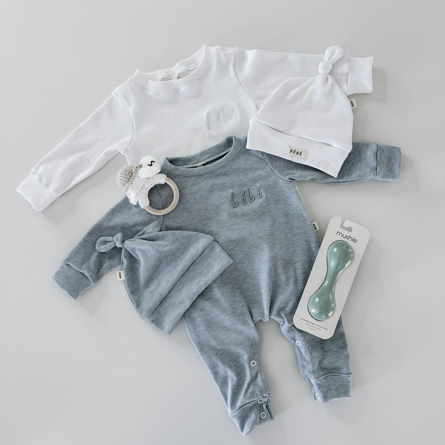 Giggles Rompers + Beanies