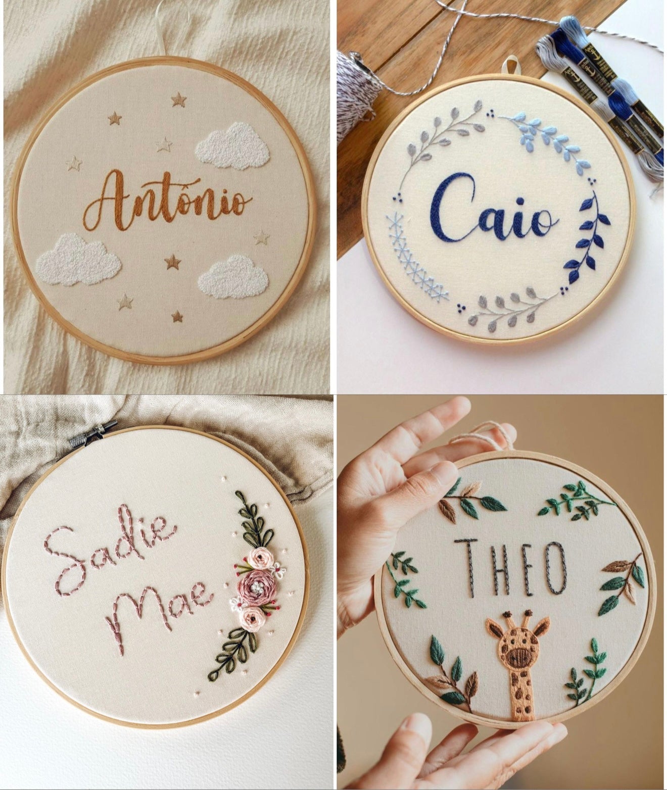 Custom Name Embroidery Hoop