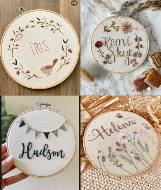 Custom Name Embroidery Hoop