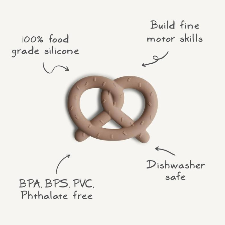 Mushie Pretzel Teether: Natural