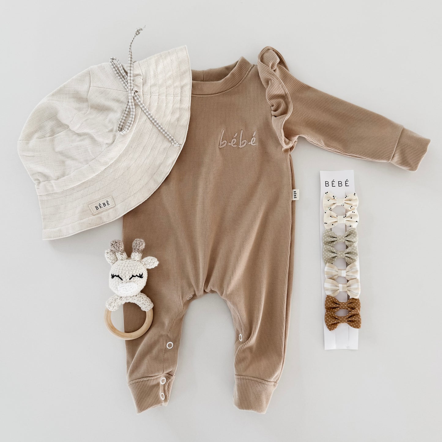 Giggles Rompers + Beanies