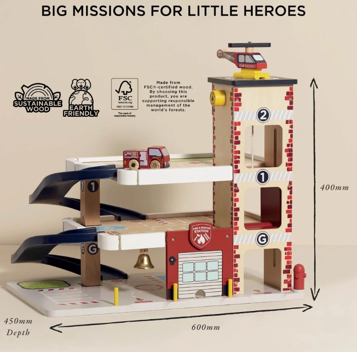 Le Toy Van - Fire & Rescue Wooden Garage