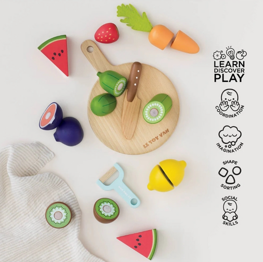 Le Toy Van - Wooden Chopping Board & Sliceable Play Food