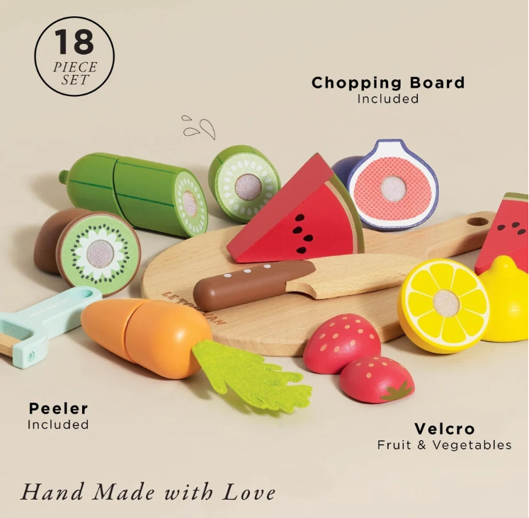 Le Toy Van - Wooden Chopping Board & Sliceable Play Food