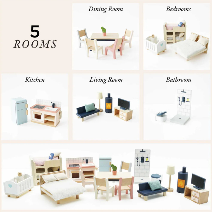 Le Toy Van - Complete Dolls House Furniture Set