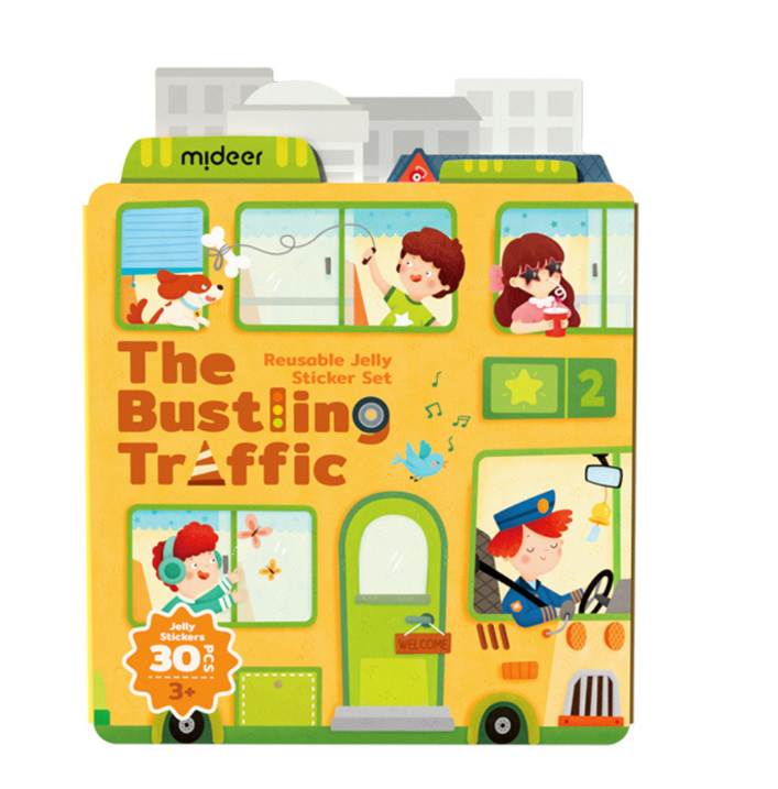 Mideer Reusable Sticker Set - Bustling Traffic