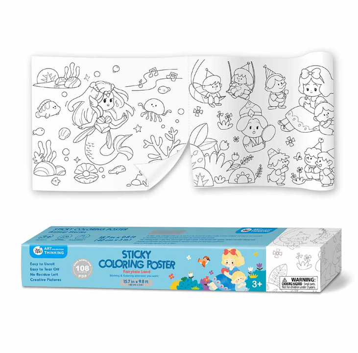 Jar Meló Sticky Colouring Poster - Fairytale Land