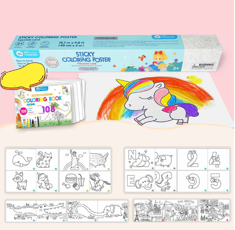 Jar Meló Sticky Colouring Poster - Fairytale Land