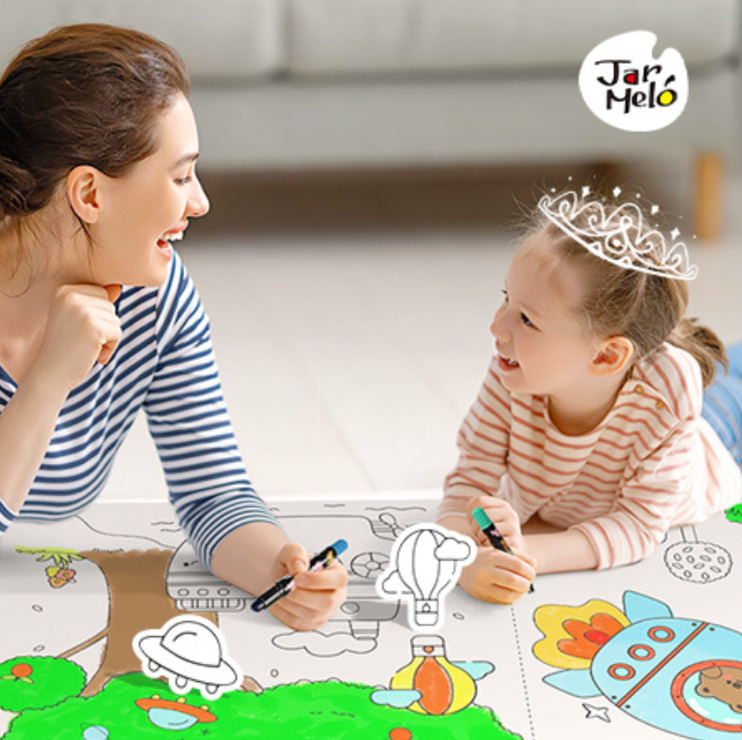 Jar Meló Sticky Colouring Poster - Transport