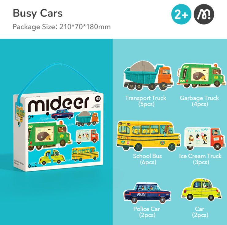 Mideer My First Artist Puzzle - Busy Cars