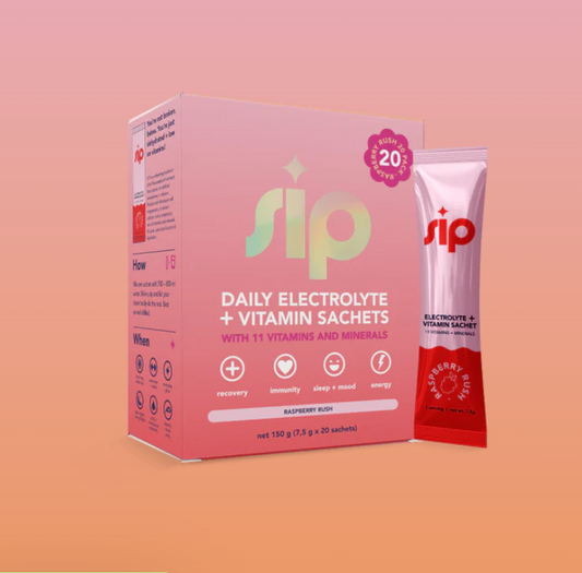 SIP Daily Electrolyte & Vitamin Sachets: Raspberry Rush