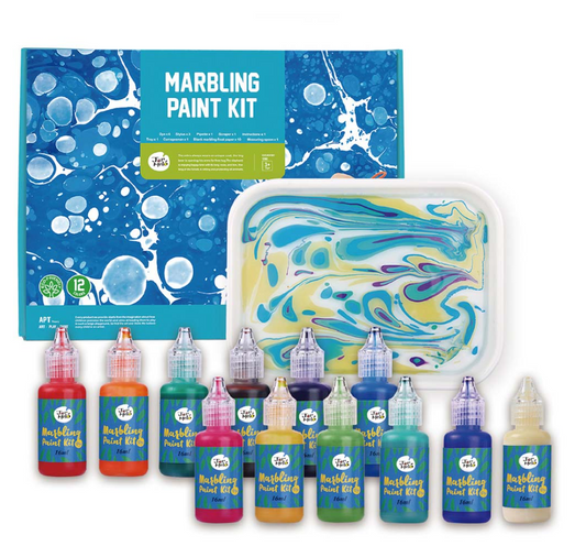 Jar Meló - Water Marbling Paint Set - 12 Colours Art Kit with Tools & Paper