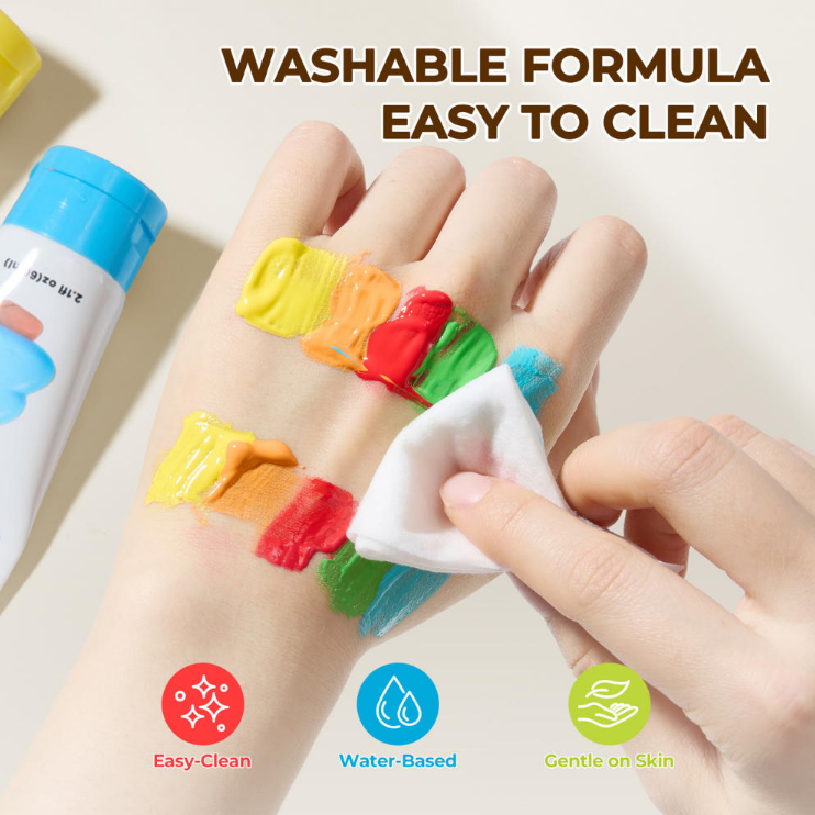 Jar Meló - Washable Squeezy Paint Set for Kids - 8 Colours with Brushes & Palette