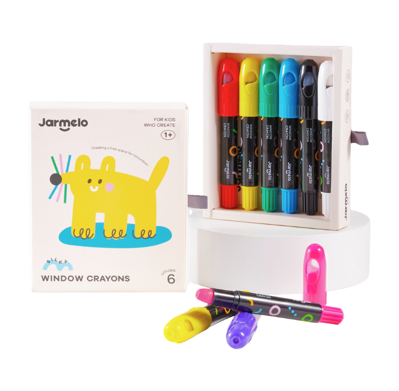 Jar Meló - Bath & Window Twisable Crayons - 6 Silky Washable Colours