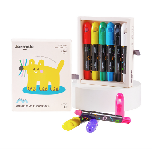 Jar Meló - Bath & Window Twisable Crayons - 6 Silky Washable Colours