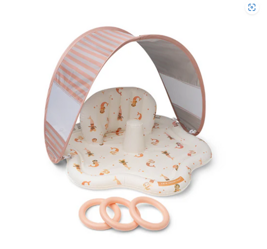Swim Essentials: Baby Splash Mat with Sunshade - Mermaid Bubbles