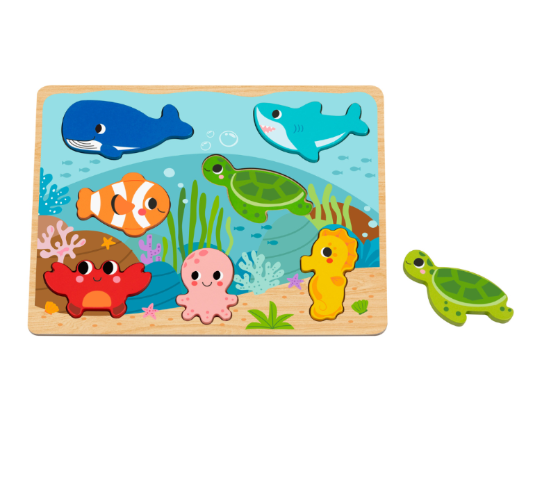 TookyToy - Wooden Chunky Puzzle: Sea Life