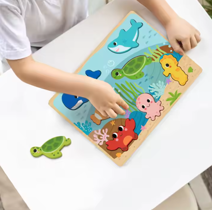 TookyToy - Wooden Chunky Puzzle: Sea Life