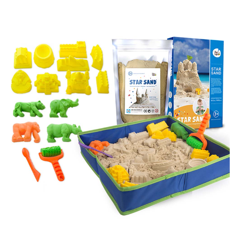 Jar Meló - Kids Kinetic Sand Play Set (Magic Sand, Tray and Tools)
