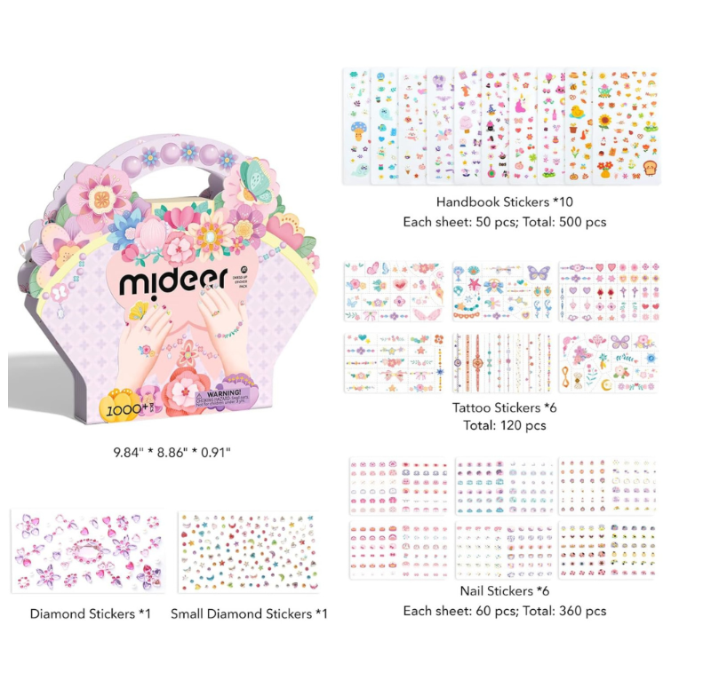 Mideer - Nail, Temporary Tattoo & Gem Sticker Pack - Garden Fairy