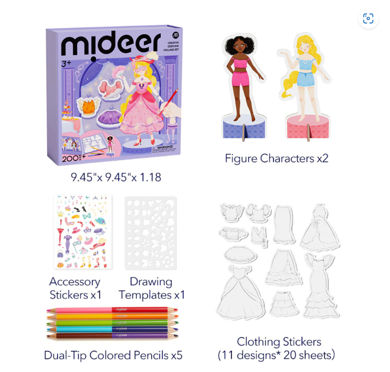 Mideer - Dress-Up Collage Arts & Crafts Set: Sparkling Ball Night