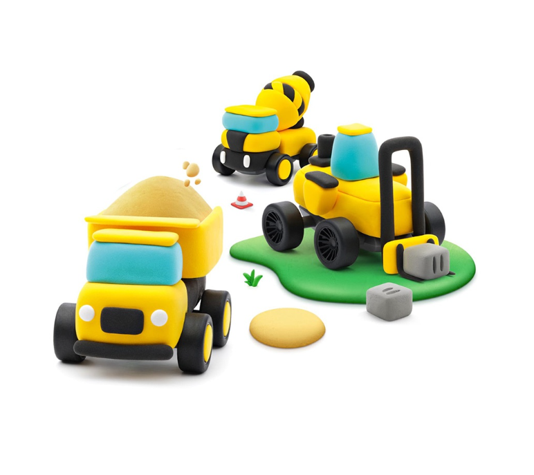 Hey Clay - Modelling Air-Dry Clay - Construction Cars