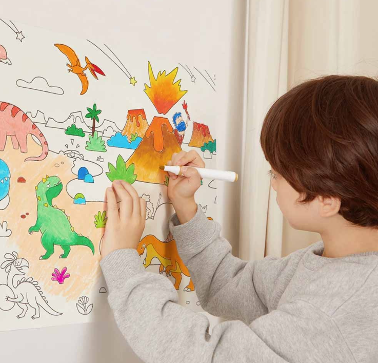 Mideer - Adhesive Colouring Scroll: Magic Zoo
