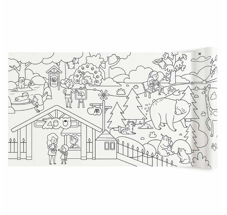 Mideer - Adhesive Colouring Scroll: Magic Zoo