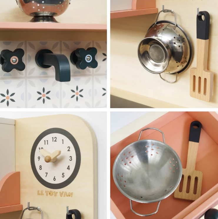 Le Toy Van - Family Size Rattan Wooden Play Kitchen