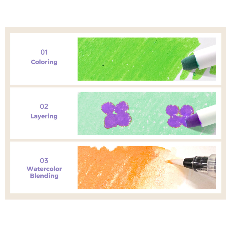 Jar Meló Washable Silky Crayons - Wet & Dry Art Set (30)