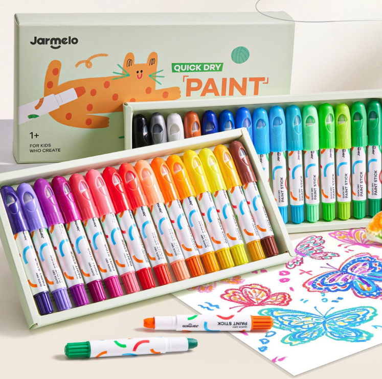 Jar Meló Washable Silky Crayons - Wet & Dry Art Set (30)