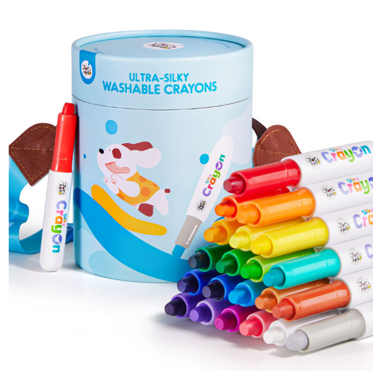 Jar Meló Washable Silky Crayons in Carry Case (24)