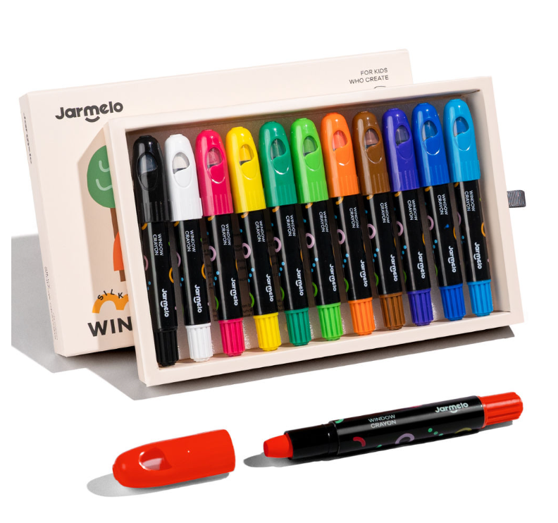 Jar Meló - Bath & Window Twisable Crayons - 6 Silky Washable Colours