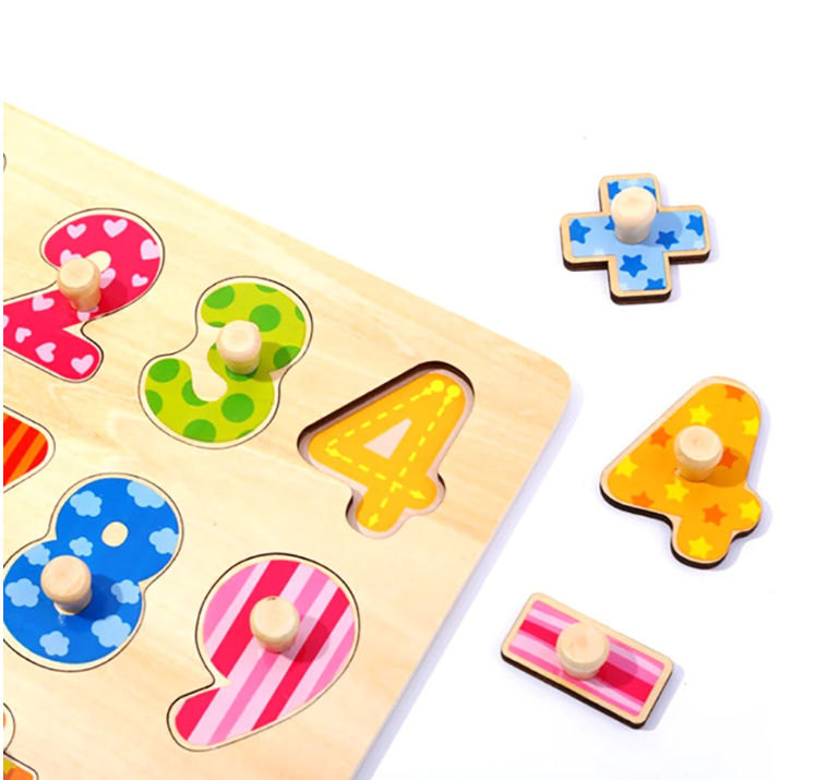 TookyToy - Wooden Peg Puzzle - Numbers