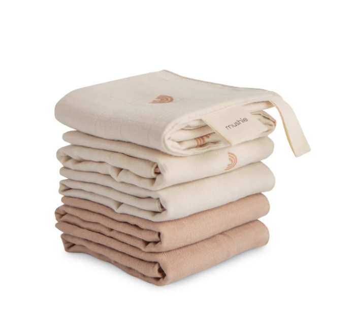 Mushie Muslin Washcloth Set